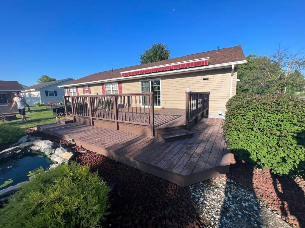 New composite deck with updated railing — Fostoria, Ohio