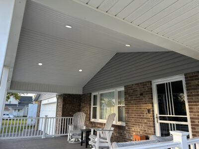 Soffit underside and can lights