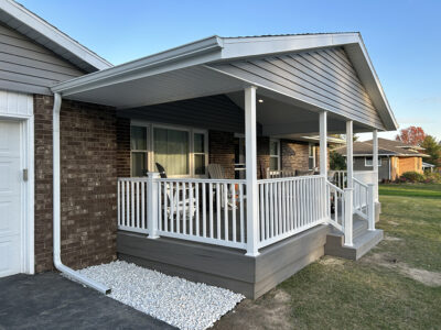 Composite Deck with Gable and railing