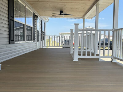 Decking with Cedar tongue and groove ceiling