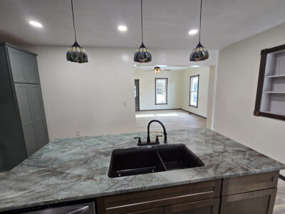 Kitchen looking into Family Room